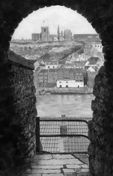 WHITBY THROUGH THE KEYHOLE painted by DAVID APPLEYARD