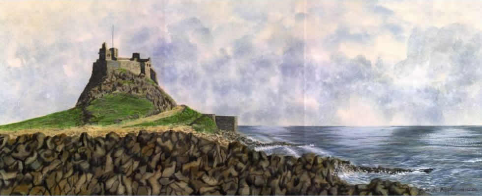 LINDISFARNE CASTLE, NORTHUMBERLAND painted by DAVID APPLEYARD