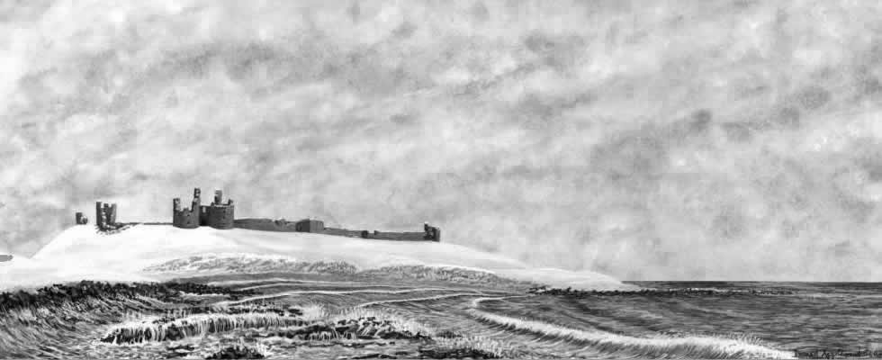 DUNSTANBURGH CASTLE painted by DAVID APPLEYARD