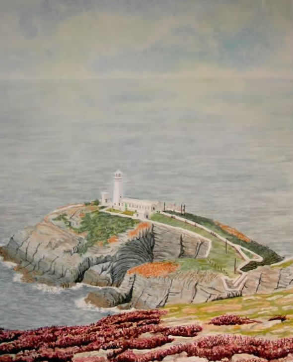 SOUTH STACK LIGHTHOUSE, ANGLESEY painted by DAVID APPLEYARD