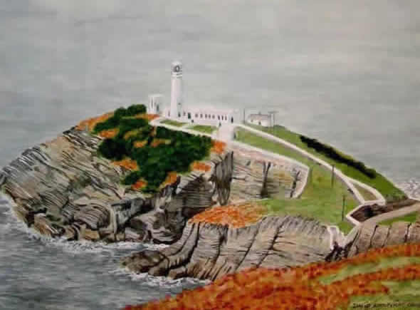 SOUTH STACK LIGHTHOUSE, ANLESEY painted by DAVID APPLEYARD