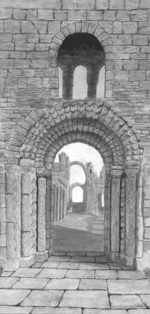 3 ARCHES, LINDISFARNE ABBEY painted by DAVID APPLEYARD