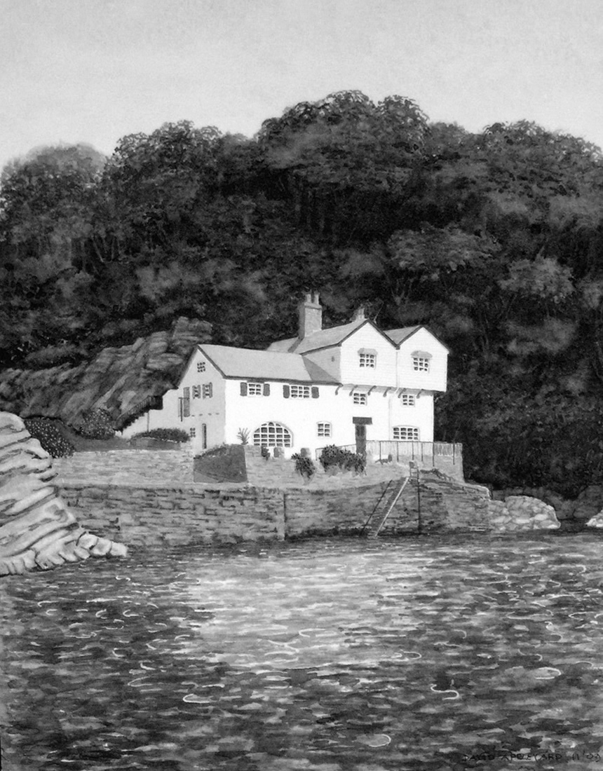 DAPHNE DU MAURIER'S HOUSE, FOWEY painted by DAVID APPLEYARD