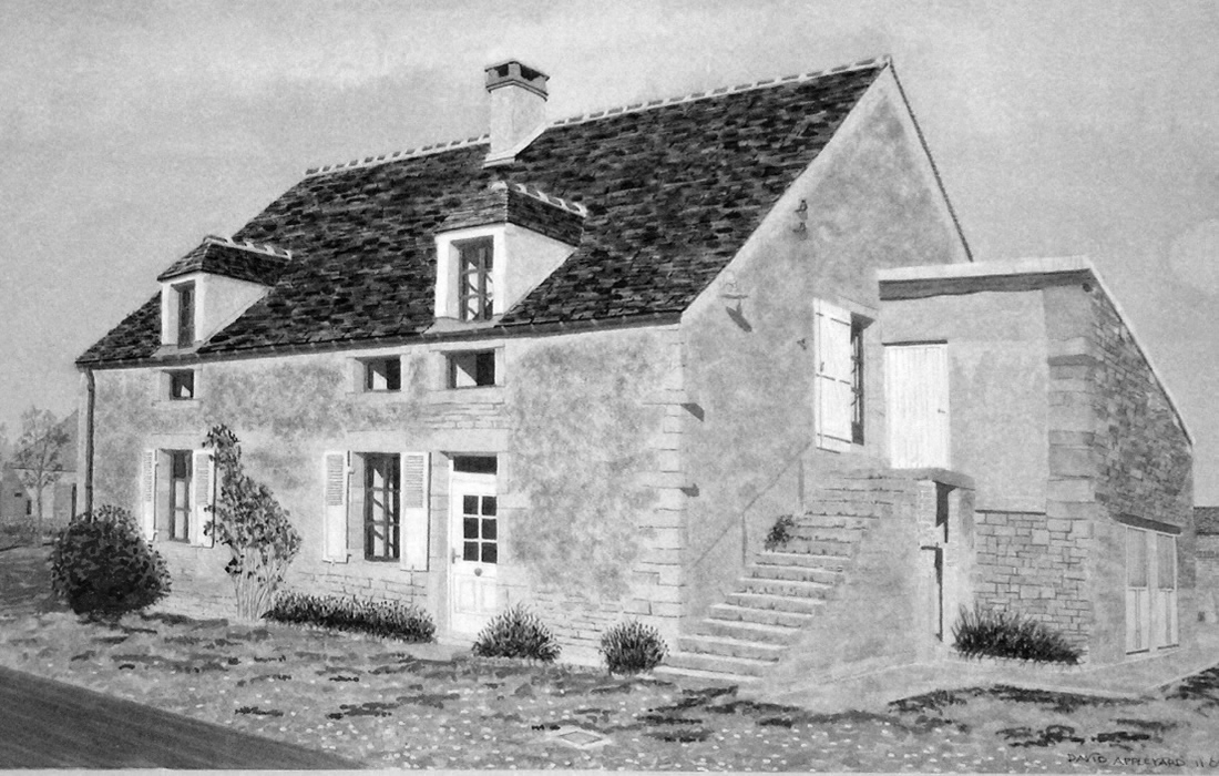 COTTAGE AT MISSERY, FRANCE commission painted by DAVID APPLEYARD