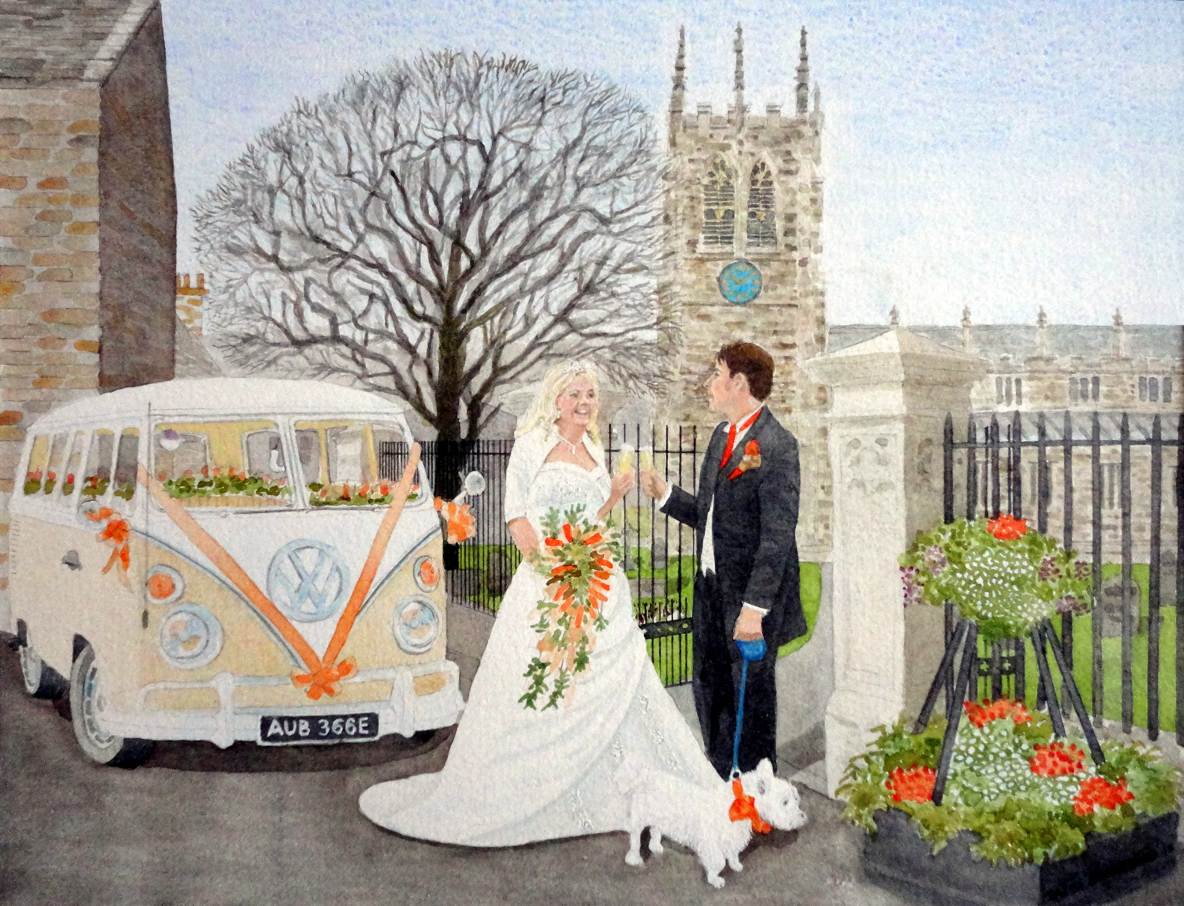 SURPRISE WEDDING PRESENT FOR YOUNG GUN AND HIS WIFE painted by DAVID APPLEYARD