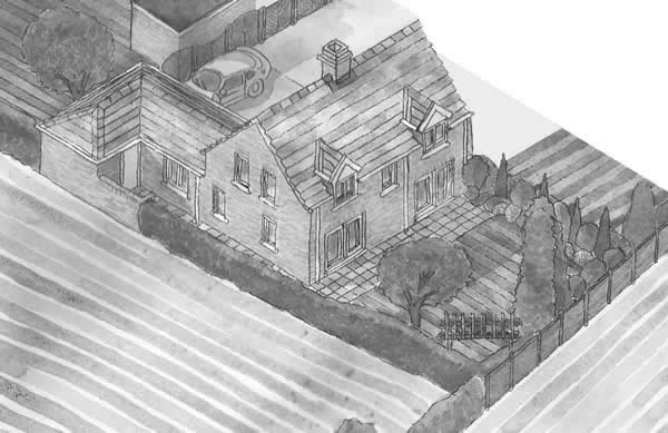 HOUSING DEVELOPMENT NORTH AXONOMETRIC painted by DAVID APPLEYARD