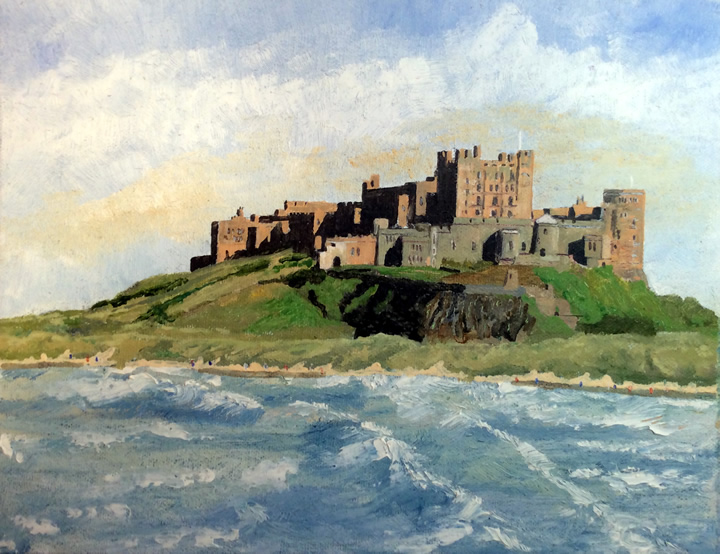 BAMBURGH CASTLE, NORTHUMBERLAND painted by DAVID APPLEYARD