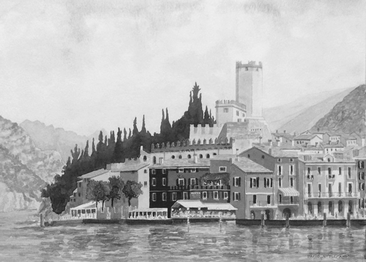 MALCESINE, LAKE GARDA painted by DAVID APPLEYARD