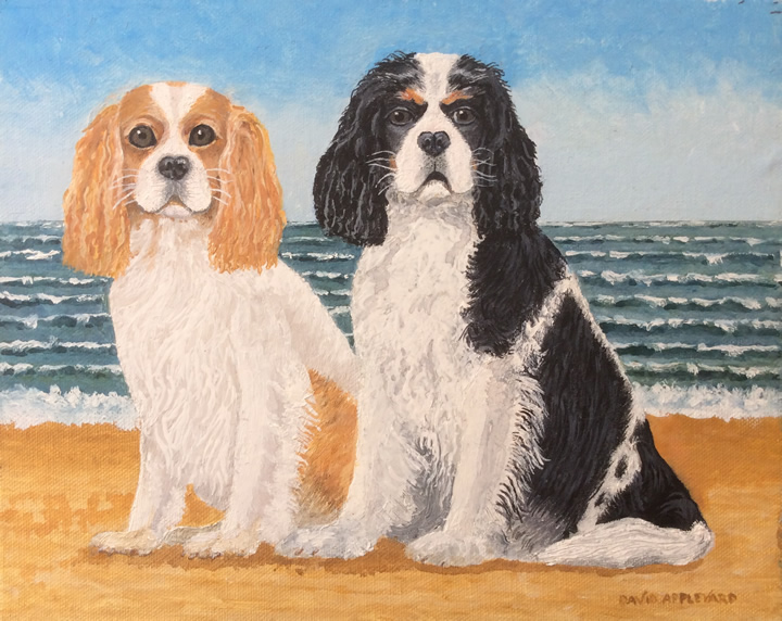 SKY AND CHESTER painted by DAVID APPLEYARD