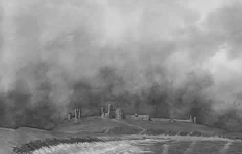 RISING STORM, DUNSTANBURGH CASTLE painted by DAVID APPLEYARD