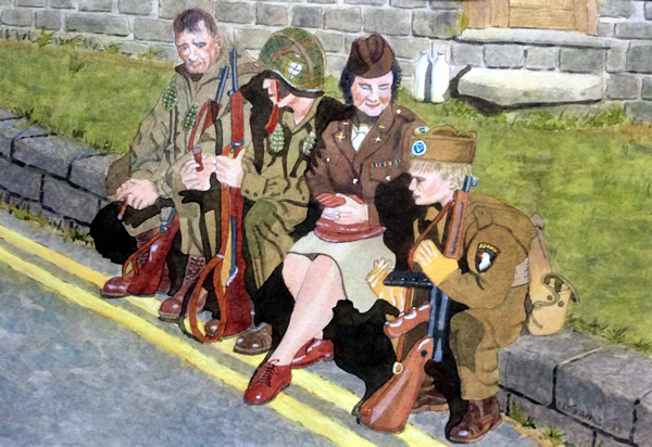ENJOYING A BREAK, PICKERING WORLD WAR ll WEEKEND painted by DAVID APPLEYARD